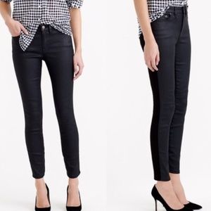 J.CREW TOOTHPICK Cropped Coated Black Jeans B5402